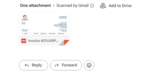 Panier Invoice Email PDF attachment